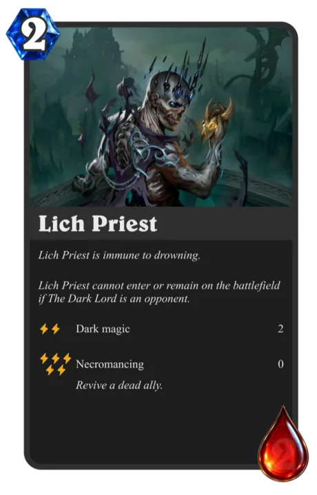 Lich Priest — 2 XP, 2 HP