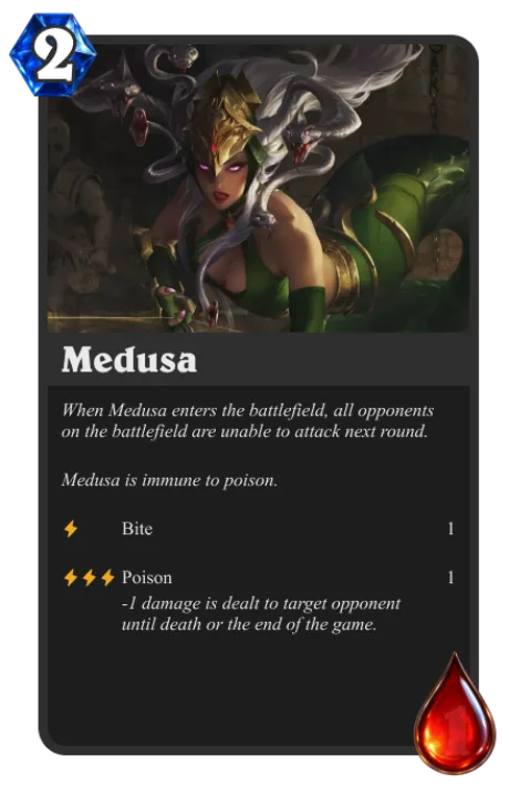 Medusa — 2 XP, 1 HP