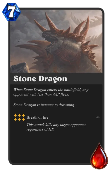Stone Dragon — 7 XP, 7 HP