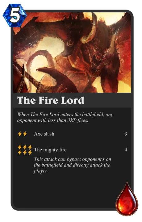 The Fire Lord — 5 XP, 3 HP
